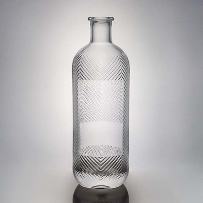 Custom Shape 700ml 750ml Rum Vodka Whisky Tequila Gin Glass Bottle with Cork Logo