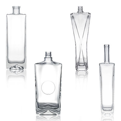 Custom Cap Square Shape Glass Bottle for Industrial Liquor Rum Vodka Whisky Tequila Gin