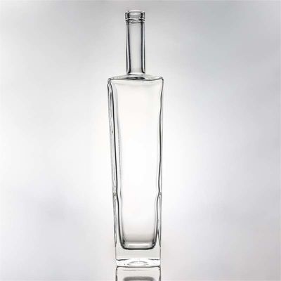 Custom Cap Square Shape Glass Bottle for Industrial Liquor Rum Vodka Whisky Tequila Gin