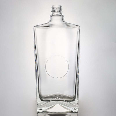 Custom Cap Square Shape Glass Bottle for Industrial Liquor Rum Vodka Whisky Tequila Gin