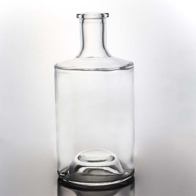 Super flint glass Customized logo 750ml 700ml popular style rum vodka whisky tequila gin glass bottle with cork