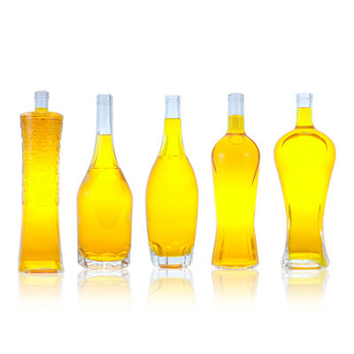 Custom Cap 500ml 700ml 750ml Unique Shape Glass Bottle for Rum Vodka Whisky Tequila Gin