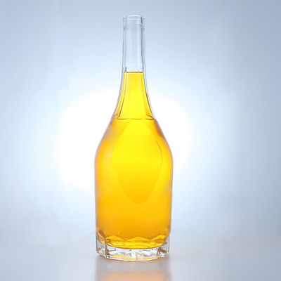 Custom Cap 500ml 700ml 750ml Unique Shape Glass Bottle for Rum Vodka Whisky Tequila Gin