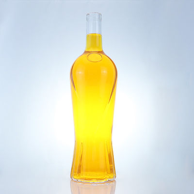 Custom Cap 500ml 700ml 750ml Unique Shape Glass Bottle for Rum Vodka Whisky Tequila Gin