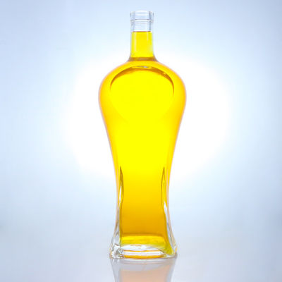 Custom Cap 500ml 700ml 750ml Unique Shape Glass Bottle for Rum Vodka Whisky Tequila Gin