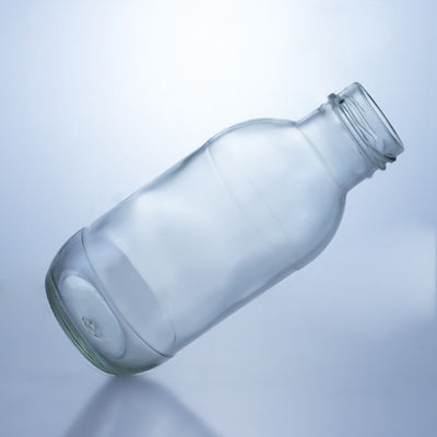 300ml Round Glass Milk Bottle with Lid Liquor Storage Solution Decal Surface Handling
