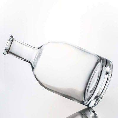 Custom Shape 500ml 700ml 750ml Round Liquor Glass Bottle with Cork Stopper Industrial