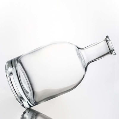 Custom Shape 500ml 700ml 750ml Round Liquor Glass Bottle with Cork Stopper Industrial