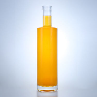 Customized Glass Spirit Bottle with Heavy Base and Cork Stopper