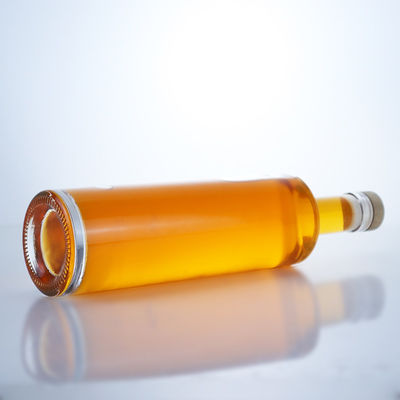 Customized Glass Spirit Bottle with Heavy Base and Cork Stopper
