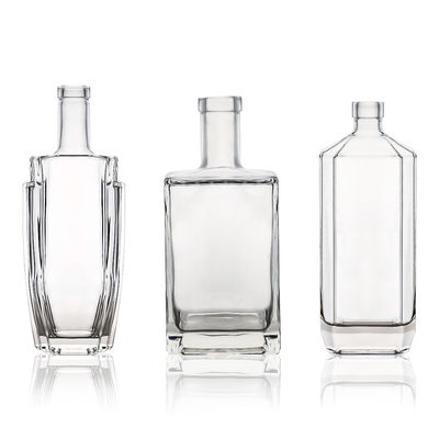 Custom Cap Glass Liquor Bottle with Customized Logo for Vodka Whisky Rum Gin Tequila