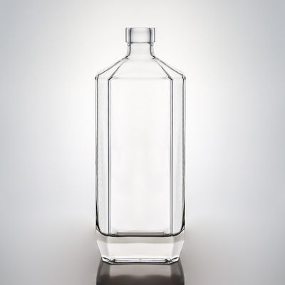 Custom Cap Glass Liquor Bottle with Customized Logo for Vodka Whisky Rum Gin Tequila