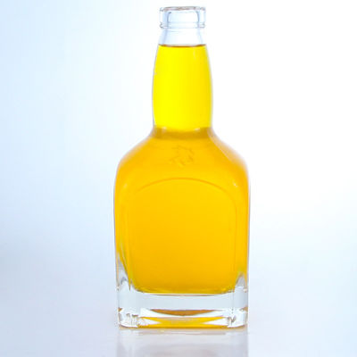 Custom Cap Square or Round Flint Glass Liquor Bottle for Vodka Whisky Rum Gin Tequila