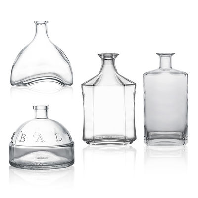 Glass Base 500ml 700ml 750ml Clear Flint Liquor Bottle with Custom Cap and Cork Top
