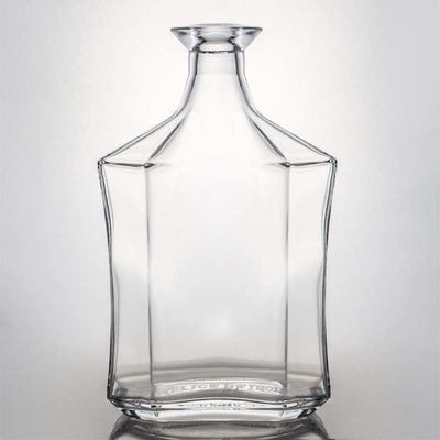 Glass Base 500ml 700ml 750ml Clear Flint Liquor Bottle with Custom Cap and Cork Top