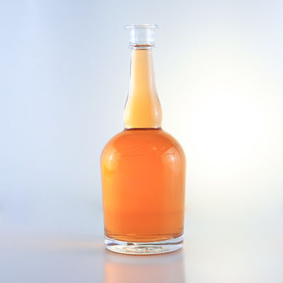 Tequila Rum Champagne Brandy Whisky Glass Bottle with Long Neck and Decal Surface
