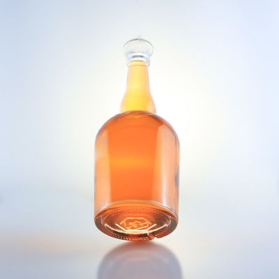Tequila Rum Champagne Brandy Whisky Glass Bottle with Long Neck and Decal Surface