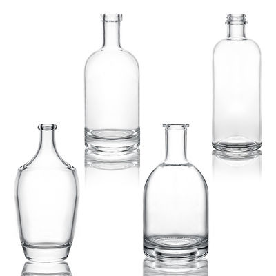 Glass Material Customizable Capacity and Shape Rum Vodka Whisky Tequila Gin Bottle with Lid