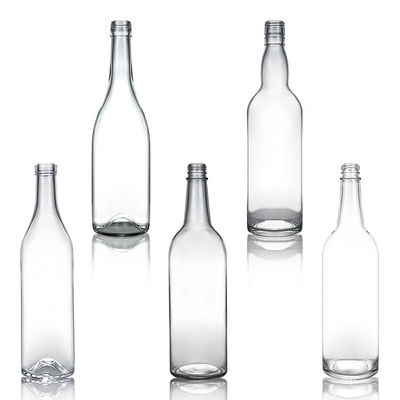 Customizable Capacity and Shape Screw Cap Glass Bottle for Rum Vodka Whisky Tequila Gin