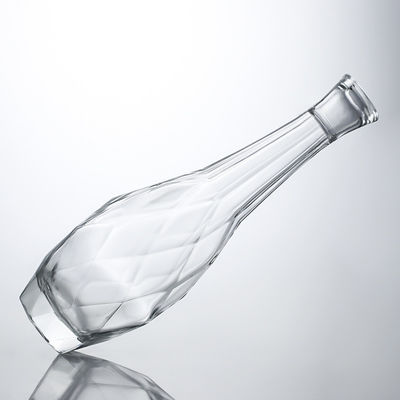 Industrial Liquor Custom Shape Pear Embossed Super Flint Material Glass Bottle with Cork