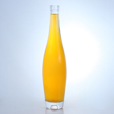 Tall and Thin 500ml/700ml Round Liquor Bottle with Cork Top Clear or Customized Color