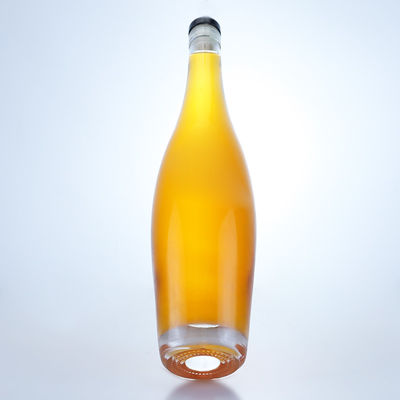 Tall and Thin 500ml/700ml Round Liquor Bottle with Cork Top Clear or Customized Color