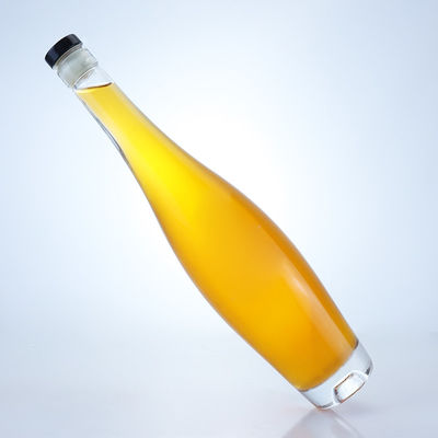Tall and Thin 500ml/700ml Round Liquor Bottle with Cork Top Clear or Customized Color