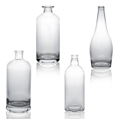 Custom Shape Glass Collar Material Manufacture Grade Liquor Bottles with Custom Caps