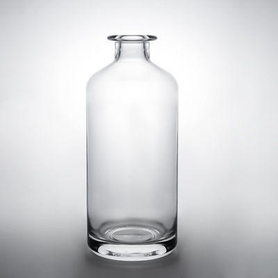 Custom Shape Glass Collar Material Manufacture Grade Liquor Bottles with Custom Caps