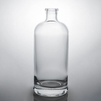 Custom Shape Glass Collar Material Manufacture Grade Liquor Bottles with Custom Caps