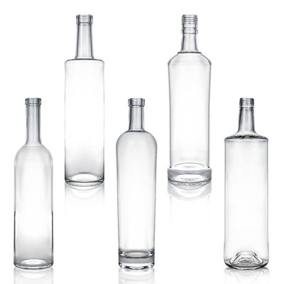 Direct Sell Glass Bottle with Lid for Rum Vodka Whisky Tequila Gin Clear or Customized