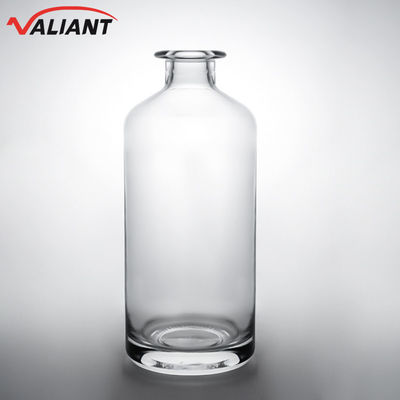 Decal Glass Bottle for Gin Rum Champagne Brandy Whisky Short Neck Clear or Customized