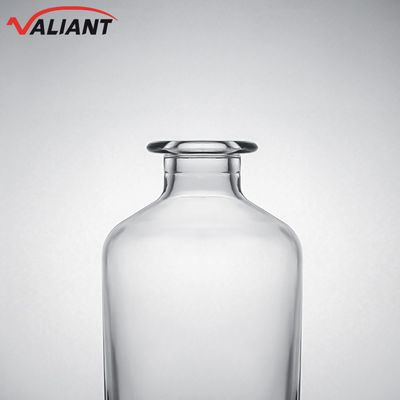 Decal Glass Bottle for Gin Rum Champagne Brandy Whisky Short Neck Clear or Customized