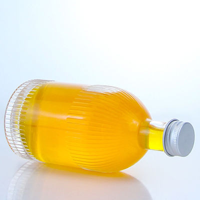 Industrial Liquor Glass Bottle with Screw Cap Stripes and Customized Logo