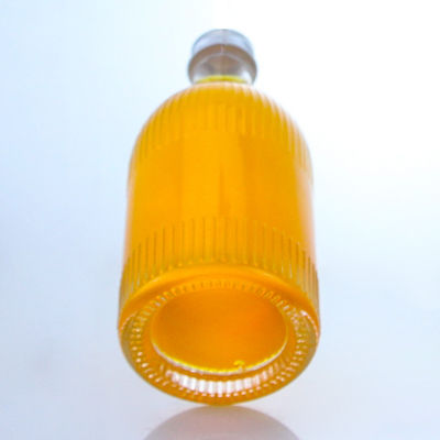 Industrial Liquor Glass Bottle with Screw Cap Stripes and Customized Logo