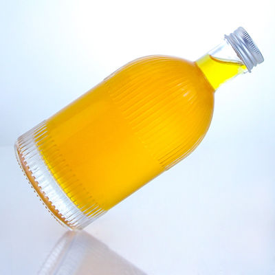 Industrial Liquor Glass Bottle with Screw Cap Stripes and Customized Logo