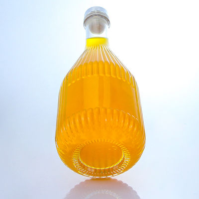 Glass Round Shape 500ml Rum Vodka Whisky Tequila Gin Bottle with Cork Cap