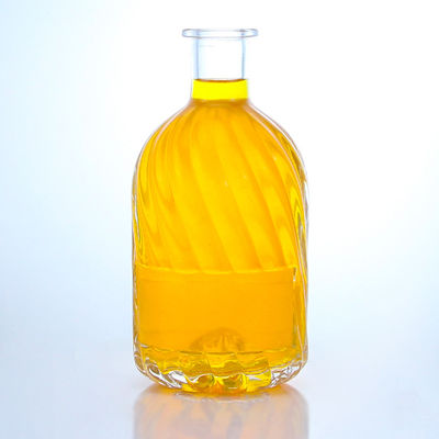 Decal Label Area 500ml Round Shaped Super Flint Glass Bottle for Rum Vodka Whisky Tequila Gin