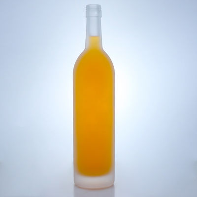 Glass Collar 750ml Classic Frosted Empty Clear Flint Gin Rum Champagne Brandy Whisky Liquor Bottle with Cork