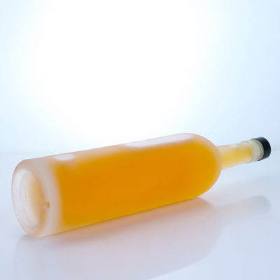 Glass Collar 750ml Classic Frosted Empty Clear Flint Gin Rum Champagne Brandy Whisky Liquor Bottle with Cork