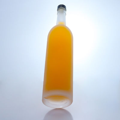 Glass Collar 750ml Classic Frosted Empty Clear Flint Gin Rum Champagne Brandy Whisky Liquor Bottle with Cork