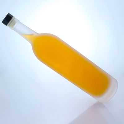 Glass Collar 750ml Classic Frosted Empty Clear Flint Gin Rum Champagne Brandy Whisky Liquor Bottle with Cork