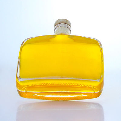 Industrial Liquor 300ml Unique Shaped Round Shoulder Super Flint Glass Bottle with Cork