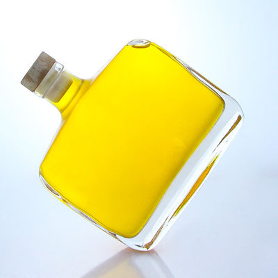 Industrial Liquor 300ml Unique Shaped Round Shoulder Super Flint Glass Bottle with Cork
