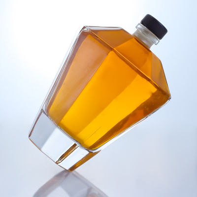 Collar Material Glass 700ml Unique Shaped Bottle for Gin Rum Champagne Brandy Whisky
