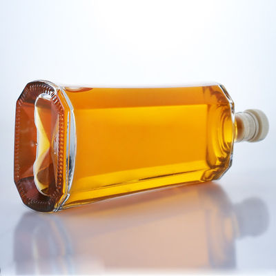 Customized Logo 500ml Clear Flint Glass Bottle for Gin Rum Champagne Brandy Whisky Liquor