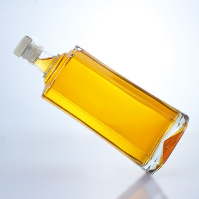 Customized Logo 500ml Clear Flint Glass Bottle for Gin Rum Champagne Brandy Whisky Liquor