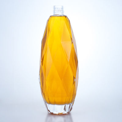 Unique Design Clear Glass Bottle for Tequila Gin Rum Champagne Brandy Whisky 750ml