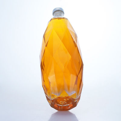 Unique Design Clear Glass Bottle for Tequila Gin Rum Champagne Brandy Whisky 750ml