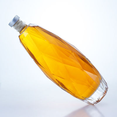 Unique Design Clear Glass Bottle for Tequila Gin Rum Champagne Brandy Whisky 750ml